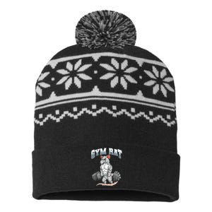 Gym Rat Fitness Bodybuilding USA-Made Snowflake Beanie