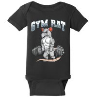 Gym Rat Fitness Bodybuilding Baby Bodysuit