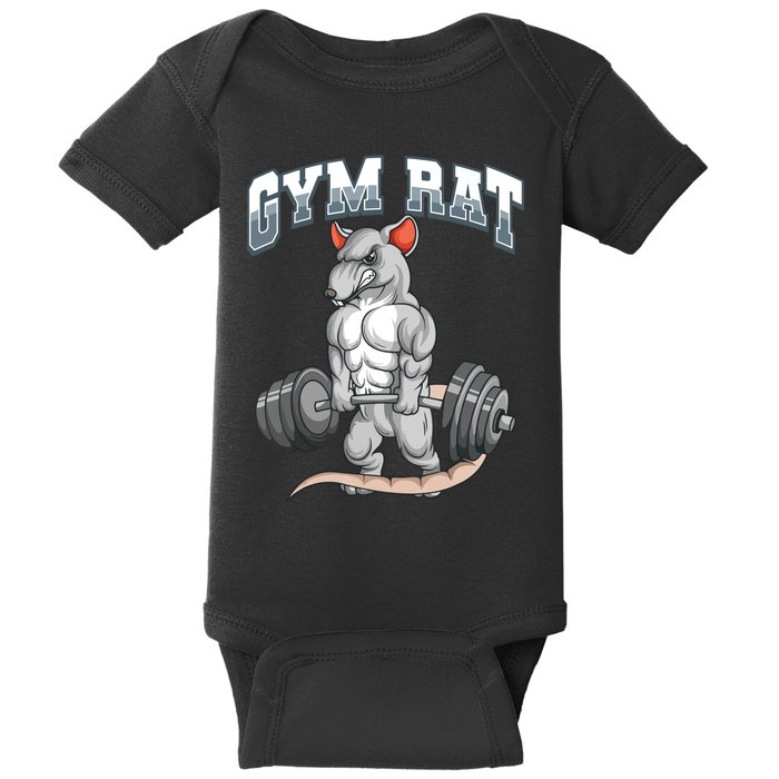 Gym Rat Fitness Bodybuilding Baby Bodysuit