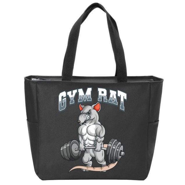 Gym Rat Fitness Bodybuilding Zip Tote Bag