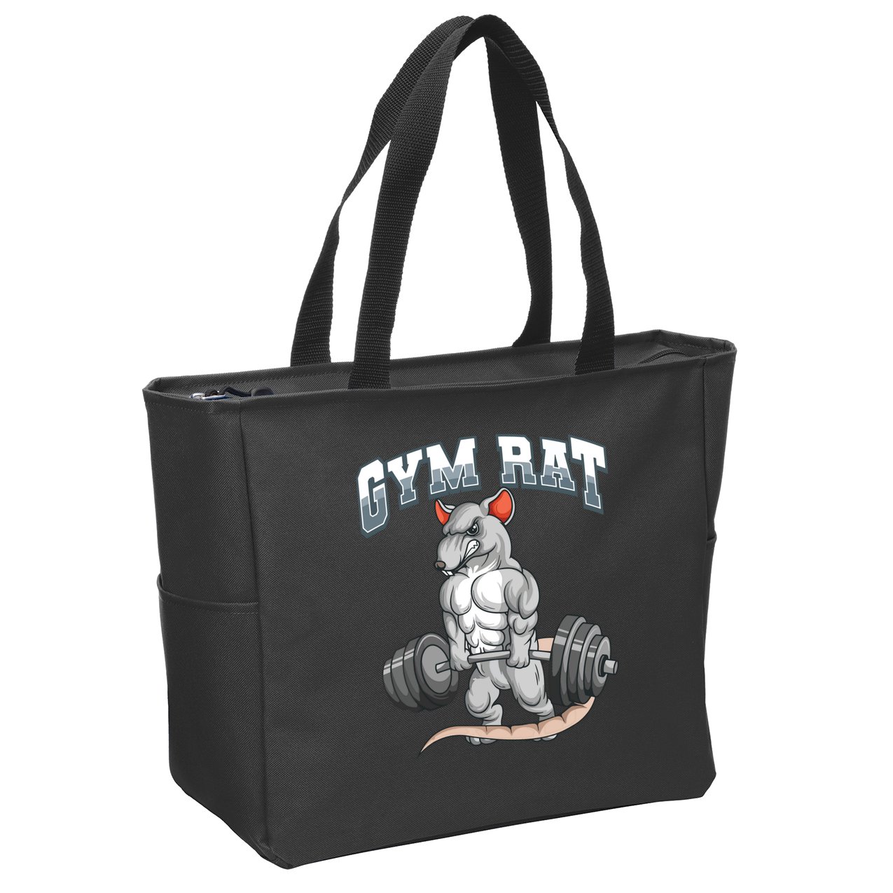 Gym Rat Fitness Bodybuilding Zip Tote Bag