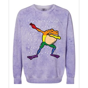 Gay Rainbow Frog Dab Pride Month Lgbt Ally Colorblast Crewneck Sweatshirt