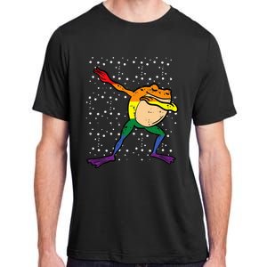 Gay Rainbow Frog Dab Pride Month Lgbt Ally Adult ChromaSoft Performance T-Shirt