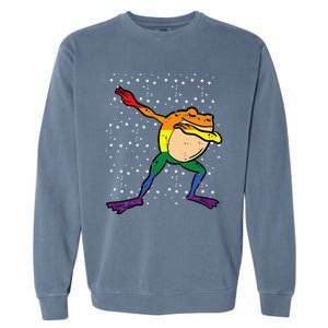 Gay Rainbow Frog Dab Pride Month Lgbt Ally Garment-Dyed Sweatshirt