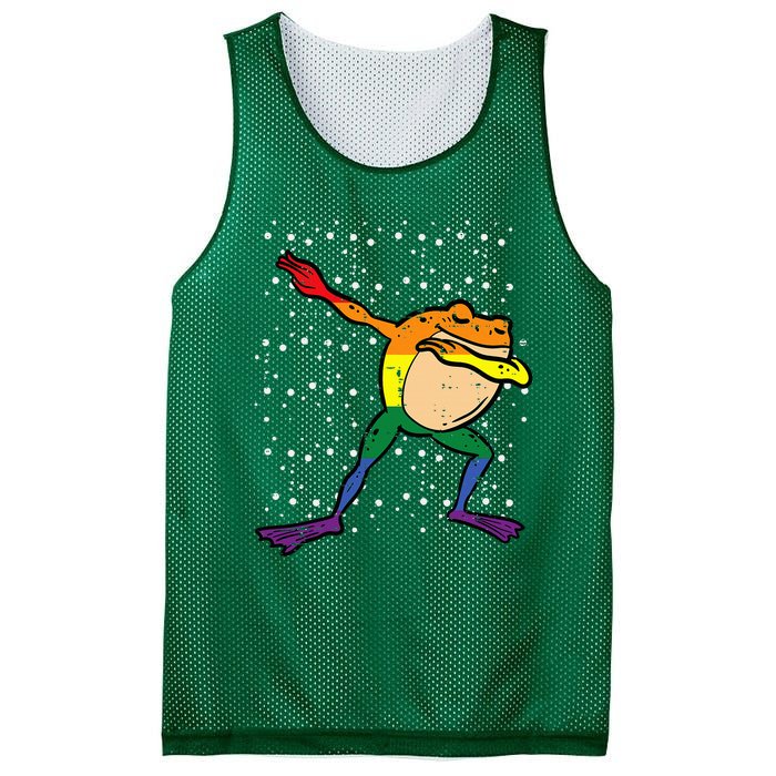 Gay Rainbow Frog Dab Pride Month Lgbt Ally Mesh Reversible Basketball Jersey Tank