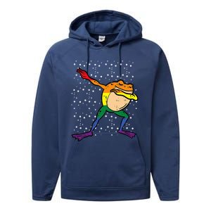 Gay Rainbow Frog Dab Pride Month Lgbt Ally Performance Fleece Hoodie