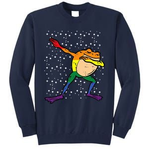 Gay Rainbow Frog Dab Pride Month Lgbt Ally Tall Sweatshirt