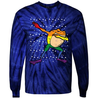 Gay Rainbow Frog Dab Pride Month Lgbt Ally Tie-Dye Long Sleeve Shirt