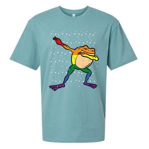 Gay Rainbow Frog Dab Pride Month Lgbt Ally Sueded Cloud Jersey T-Shirt