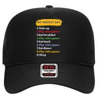 Gamer Routine Funny Gamer Epic Gamer Happy Gamer Video Games Lover High Crown Mesh Back Trucker Hat