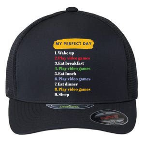 Gamer Routine Funny Gamer Epic Gamer Happy Gamer Video Games Lover Flexfit Unipanel Trucker Cap