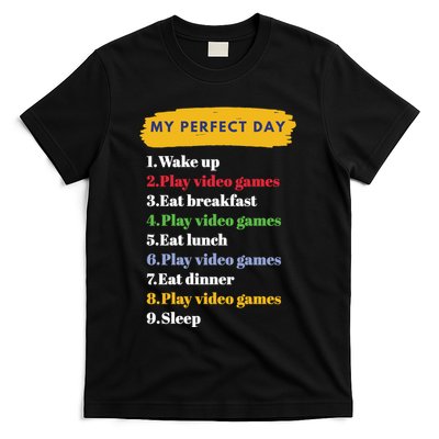 Gamer Routine Funny Gamer Epic Gamer Happy Gamer Video Games Lover T-Shirt