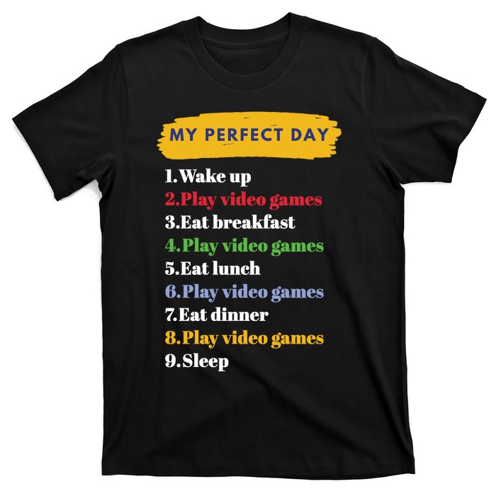 Gamer Routine Funny Gamer Epic Gamer Happy Gamer Video Games Lover T-Shirt