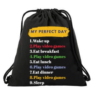 Gamer Routine Funny Gamer Epic Gamer Happy Gamer Video Games Lover Drawstring Bag