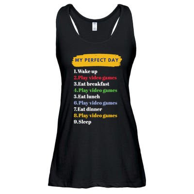 Gamer Routine Funny Gamer Epic Gamer Happy Gamer Video Games Lover Ladies Essential Flowy Tank