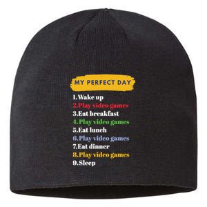 Gamer Routine Funny Gamer Epic Gamer Happy Gamer Video Games Lover Sustainable Beanie