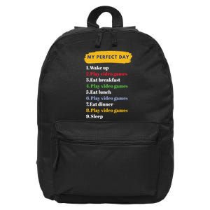 Gamer Routine Funny Gamer Epic Gamer Happy Gamer Video Games Lover 16 in Basic Backpack