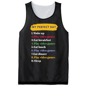 Gamer Routine Funny Gamer Epic Gamer Happy Gamer Video Games Lover Mesh Reversible Basketball Jersey Tank