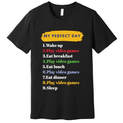 Gamer Routine Funny Gamer Epic Gamer Happy Gamer Video Games Lover Premium T-Shirt