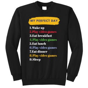 Gamer Routine Funny Gamer Epic Gamer Happy Gamer Video Games Lover Tall Sweatshirt