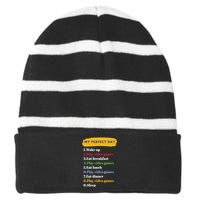 Gamer Routine Funny Gamer Epic Gamer Happy Gamer Video Games Lover Striped Beanie with Solid Band