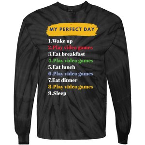 Gamer Routine Funny Gamer Epic Gamer Happy Gamer Video Games Lover Tie-Dye Long Sleeve Shirt