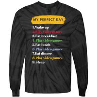 Gamer Routine Funny Gamer Epic Gamer Happy Gamer Video Games Lover Tie-Dye Long Sleeve Shirt