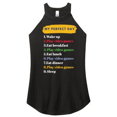 Gamer Routine Funny Gamer Epic Gamer Happy Gamer Video Games Lover Women’s Perfect Tri Rocker Tank