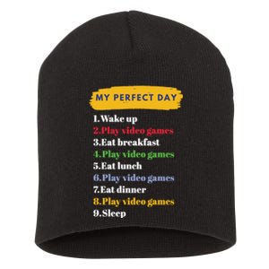 Gamer Routine Funny Gamer Epic Gamer Happy Gamer Video Games Lover Short Acrylic Beanie