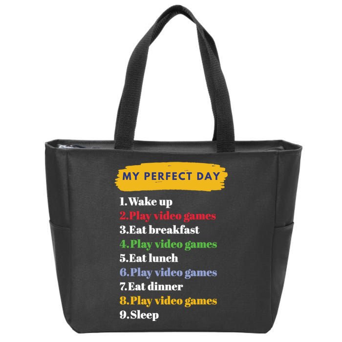 Gamer Routine Funny Gamer Epic Gamer Happy Gamer Video Games Lover Zip Tote Bag