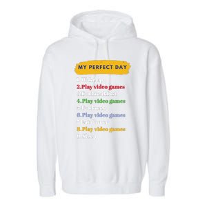 Gamer Routine Funny Gamer Epic Gamer Happy Gamer Video Games Lover Garment-Dyed Fleece Hoodie