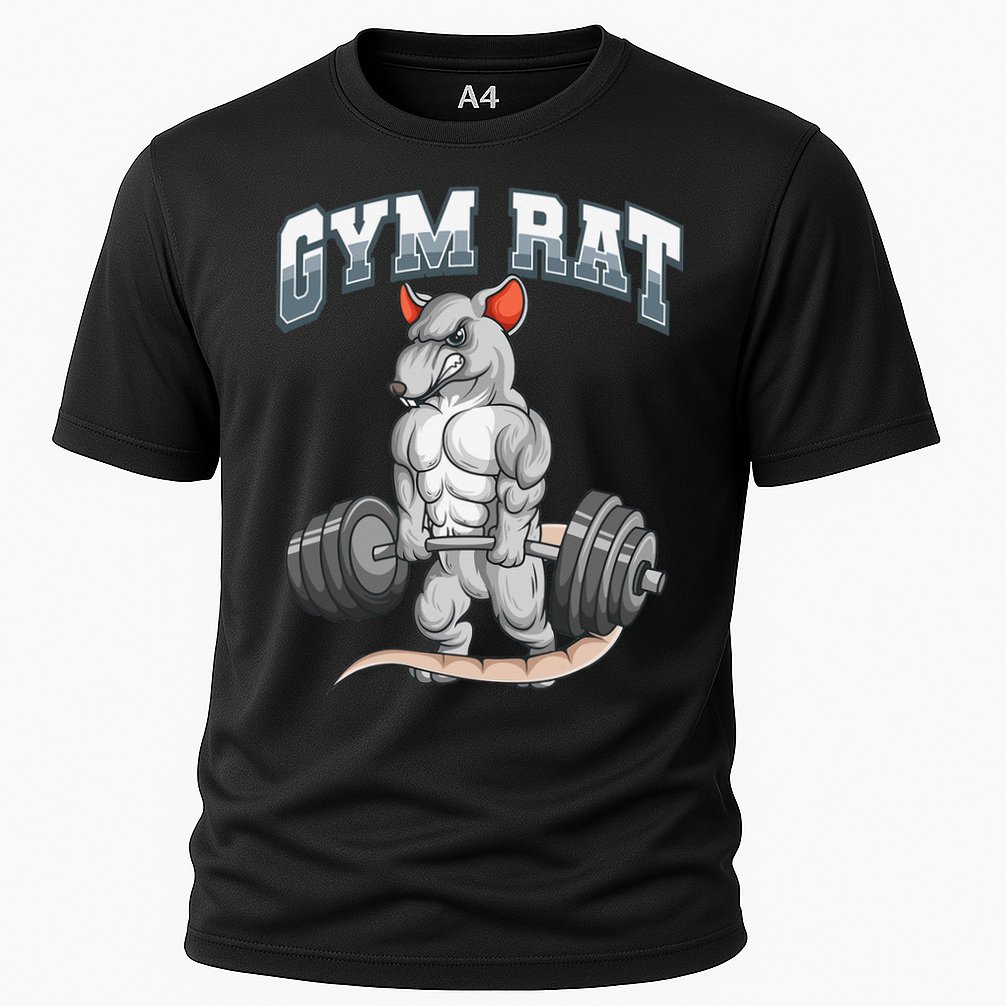 Gym Rat Fitness Bodybuilding Cooling Performance Crew T-Shirt