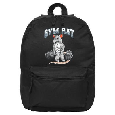 Gym Rat Fitness Bodybuilding 16 in Basic Backpack