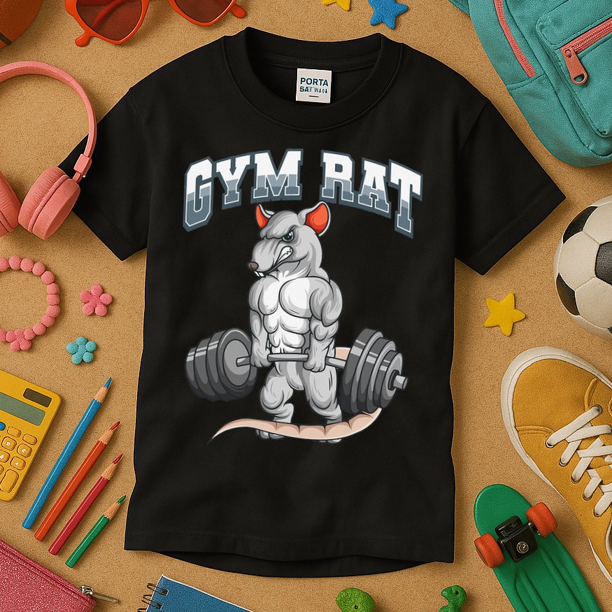 Gym Rat Fitness Bodybuilding Kids T-Shirt
