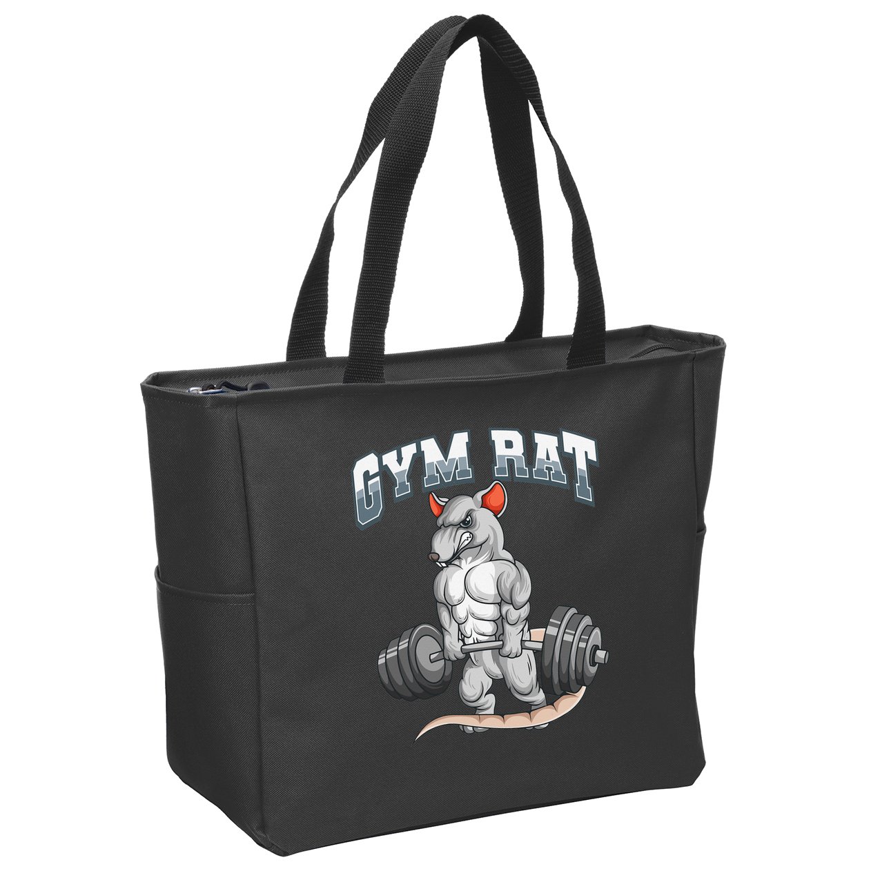 Gym Rat Fitness Bodybuilding Zip Tote Bag