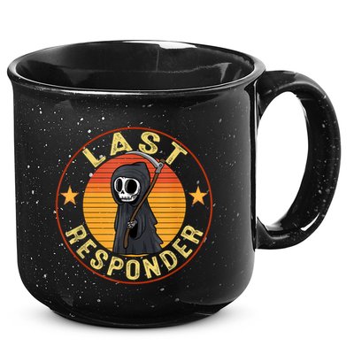 Grim Reaper Funny Dark Meme Mortician Last Responder Vintage 15oz Campfire Ceramic Mug