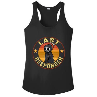 Grim Reaper Funny Dark Meme Mortician Last Responder Vintage Ladies PosiCharge Competitor Racerback Tank