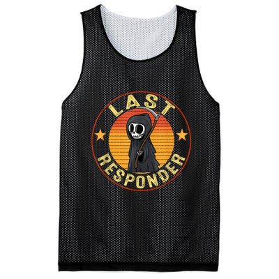 Grim Reaper Funny Dark Meme Mortician Last Responder Vintage Mesh Reversible Basketball Jersey Tank