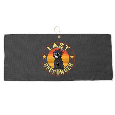 Grim Reaper Funny Dark Meme Mortician Last Responder Vintage Large Microfiber Waffle Golf Towel