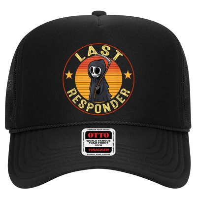 Grim Reaper Funny Dark Meme Mortician Last Responder Vintage Trucker Hat