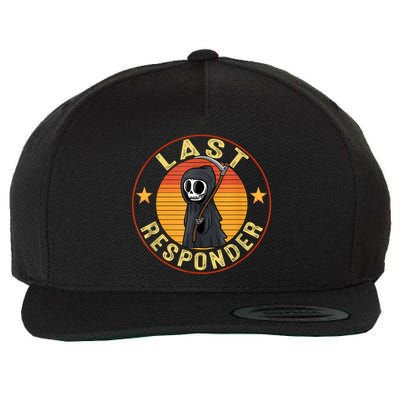 Grim Reaper Funny Dark Meme Mortician Last Responder Vintage Wool Snapback Cap