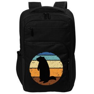 Groundhog Retro Funny Woodchuck Groundhog Day Impact Tech Backpack