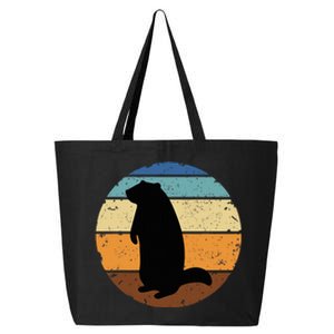 Groundhog Retro Funny Woodchuck Groundhog Day 25L Jumbo Tote