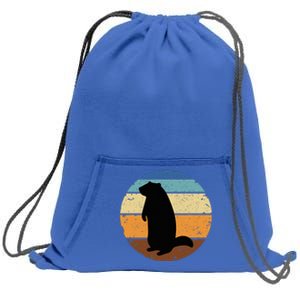 Groundhog Retro Funny Woodchuck Groundhog Day Sweatshirt Cinch Pack Bag