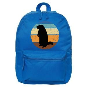 Groundhog Retro Funny Woodchuck Groundhog Day 16 in Basic Backpack