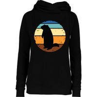 Groundhog Retro Funny Woodchuck Groundhog Day Womens Funnel Neck Pullover Hood