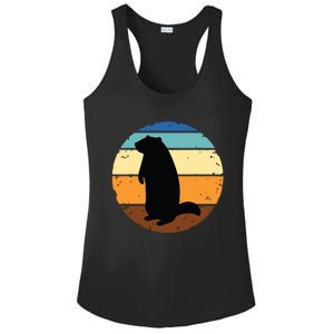 Groundhog Retro Funny Woodchuck Groundhog Day Ladies PosiCharge Competitor Racerback Tank