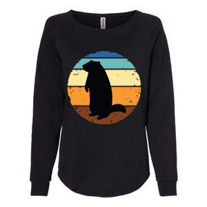 Groundhog Retro Funny Woodchuck Groundhog Day Womens California Wash Sweatshirt