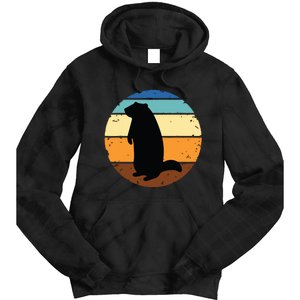 Groundhog Retro Funny Woodchuck Groundhog Day Tie Dye Hoodie