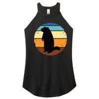 Groundhog Retro Funny Woodchuck Groundhog Day Women's Perfect Tri Rocker Tank